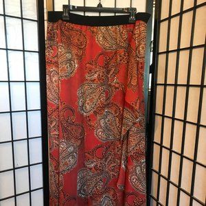 Peter Nygard Orange Paisley Maxi Skirt